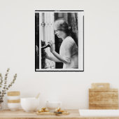 Poster Portrait d'Helen Keller Toucher une statue (Cuisine)