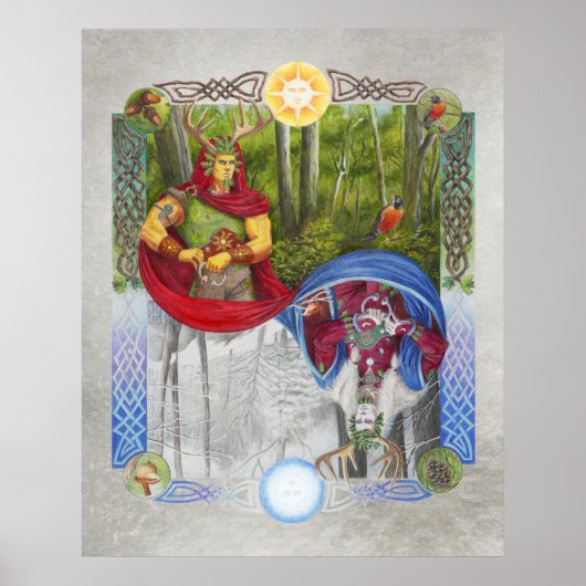 Poster Portrait double du roi de chêne et du roi Holly (Devant)