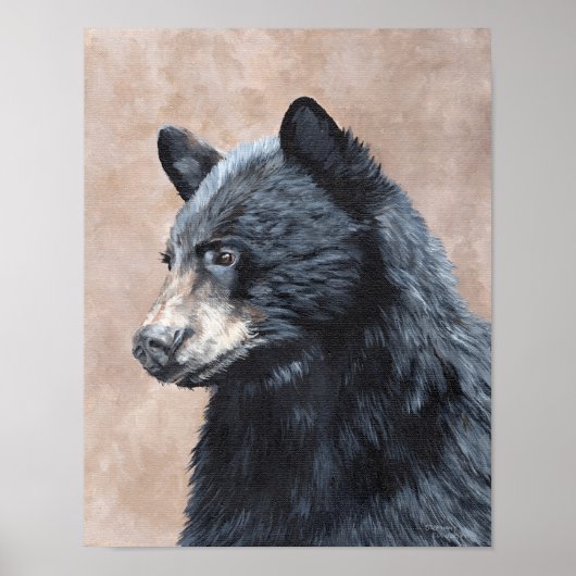 Poster Portrait d'ours noir (Devant)