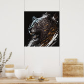 Poster Portrait d'ours Peinture animale Aventure Faune (Cuisine)