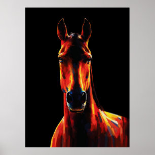 Poster Portrait Dramatique de la Silhouette Fougueuse d'u