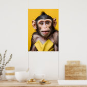 Poster Portrait drôle de singe (Cuisine)