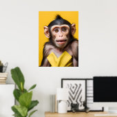 Poster Portrait drôle de singe (Bureau à domicile)