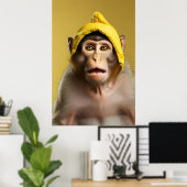 Poster Portrait drôle de singe (Bureau à domicile)