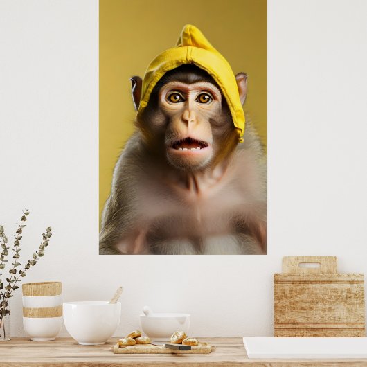 Poster Portrait drôle de singe (Cuisine)