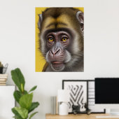 Poster Portrait drôle de singe (Bureau à domicile)