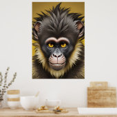 Poster Portrait drôle de singe (Cuisine)