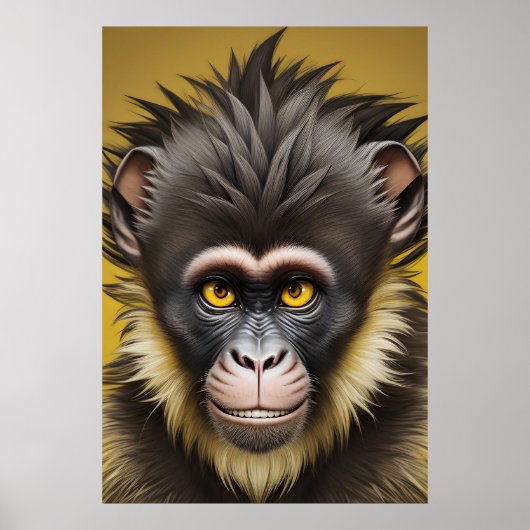 Poster Portrait drôle de singe (Devant)