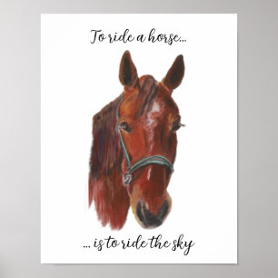 Poster Portrait du Cheval de Châtaignier en Pastel