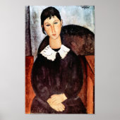 Poster Portrait du col blanc, Modigliani (Devant)