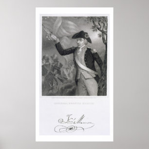 Poster Portrait du général Francis Marion à la bataille d