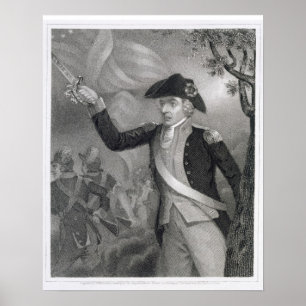 Poster Portrait du Général Francis Marion à la bataille o