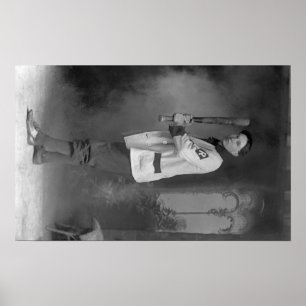 Poster Portrait du joueur de baseball tenant Bat