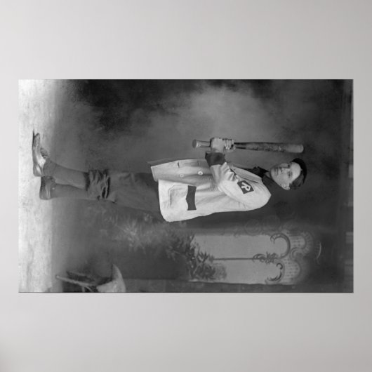 Poster Portrait du joueur de baseball tenant Bat (Devant)