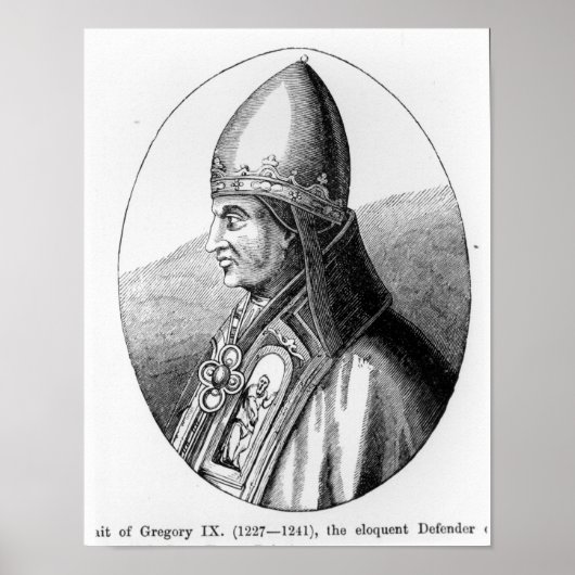 Poster Portrait du Pape Grégoire IX (Devant)