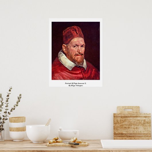 Poster Portrait Du Pape Innocent X. Par Diego Velazquez (Cuisine)