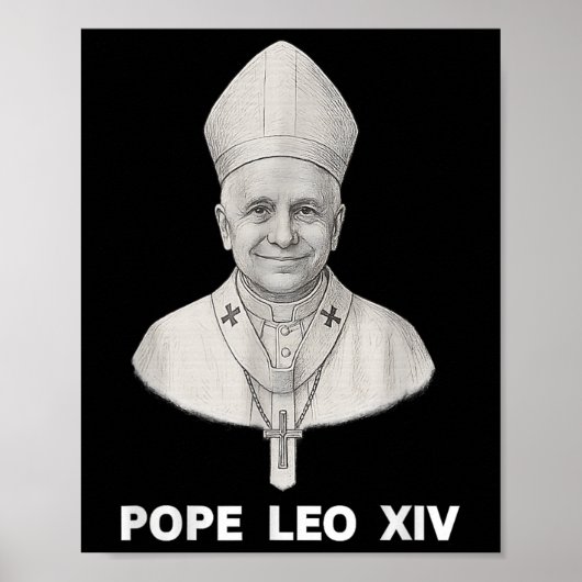 Poster Portrait du Pape Leo Xiv (Devant)
