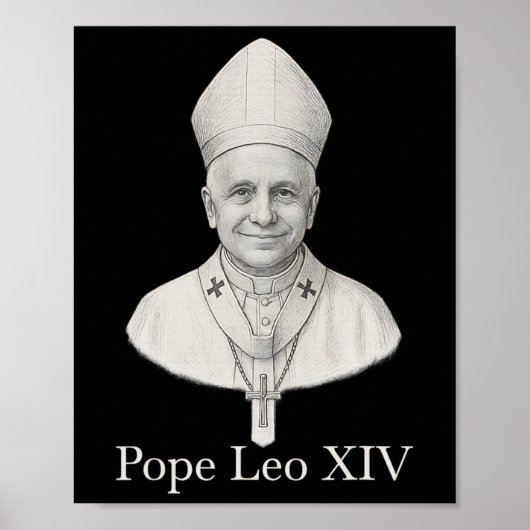 Poster Portrait du Pape Leo Xiv (Devant)