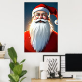 Poster Portrait du Père Noël | Art AI (Bureau à domicile)