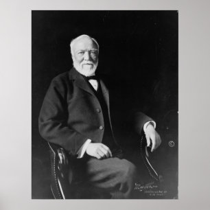 Poster Portrait du philanthrope Andrew Carnegie