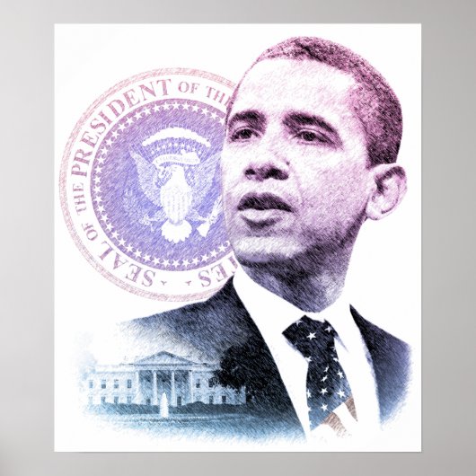 Poster Portrait du président Barack Obama (Devant)
