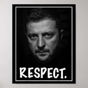 Poster Portrait du président Zelensky Respect Soutien Ukr