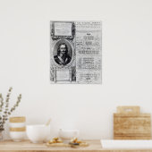 Poster Portrait du roi Charles I avec des diagrammes (Cuisine)