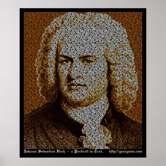Poster Portrait du texte JS Bach (Devant)