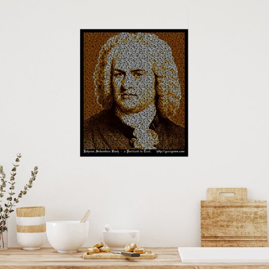 Poster Portrait du texte JS Bach (Cuisine)