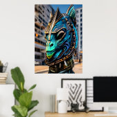 Poster Portrait d'un alien cool | Art AI (Bureau à domicile)