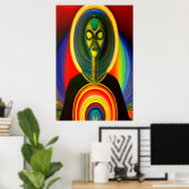 Poster Portrait d'un alien robot | Art AI (Bureau à domicile)