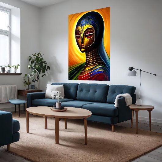 Poster Portrait d'un alien robotique | Art AI