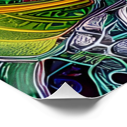 Poster Portrait d'un champignon avec des caractéristiques (Coin)