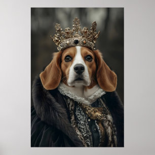 Poster Portrait d'un chien Beagle aristocratique, Impress