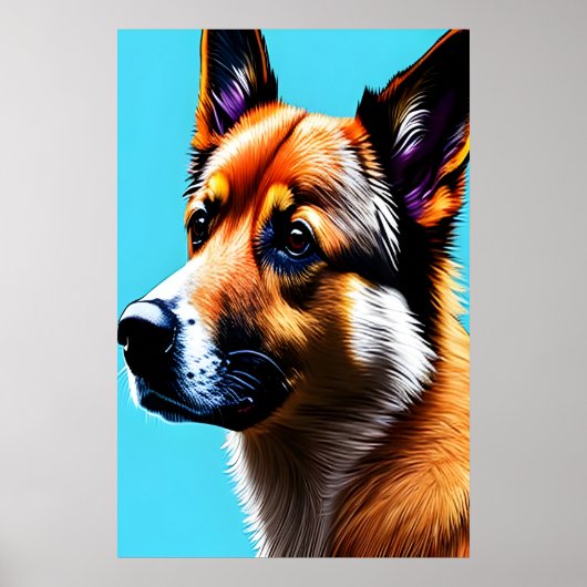 Poster Portrait d'un chien de berger islandais | AI Art P (Devant)
