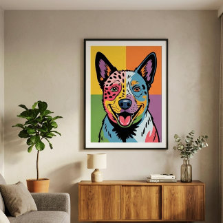 Poster Portrait d'un chien de bétail australien dans le s