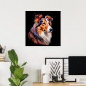 Poster Portrait d'un collie (Bureau à domicile)