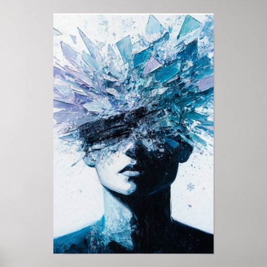 Poster Portrait d'un esprit brisé - Explosion de cristal (Devant)