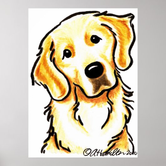 Poster Portrait d'un Golden Retriever (Devant)