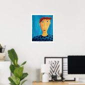 Poster Portrait D'Un Homme Peinture D'Art Contemporain Im (Bureau à domicile)