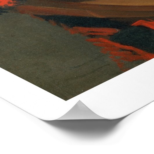 Poster Portrait d'un Jester avec une Lute (huile sur toil (Coin)