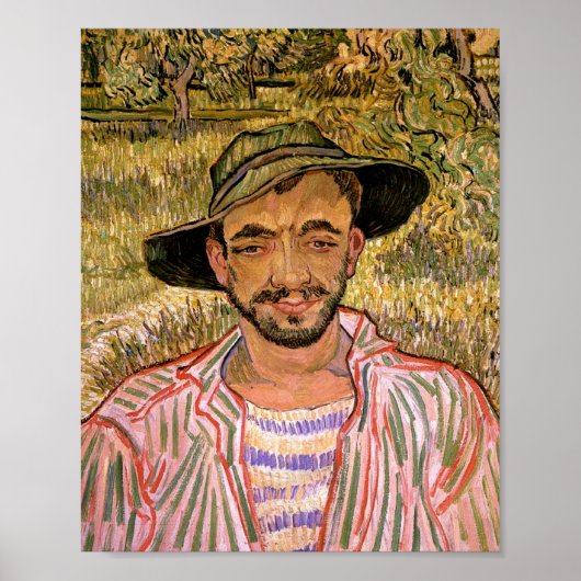 Poster Portrait d'un jeune paysan Van Gogh Art (Devant)