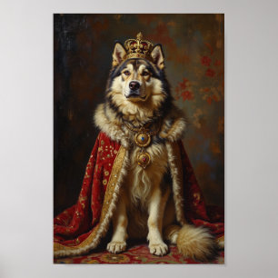 Poster Portrait d'un Malamute Royal d'Alaska en Art