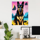 Poster Portrait d'un mignon berger allemand | Art AI (Bureau à domicile)
