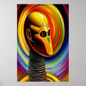 Poster Portrait d'un robot jaune cool | Art AI (Devant)
