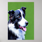 Poster Portrait d'une adorable colle frontalière | Art AI (Devant)