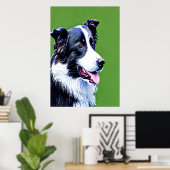 Poster Portrait d'une adorable colle frontalière | Art AI (Bureau à domicile)
