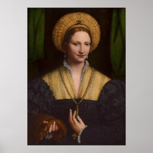 Poster Portrait d'une dame, 1520-1525 (oil on panel) (Devant)