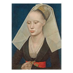 Poster Portrait d'une dame, c.1460 (huile sur panneau)