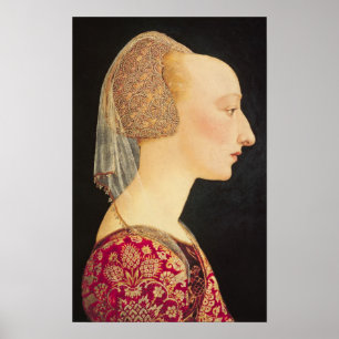 Poster Portrait d'une dame en rouge, 1460-70